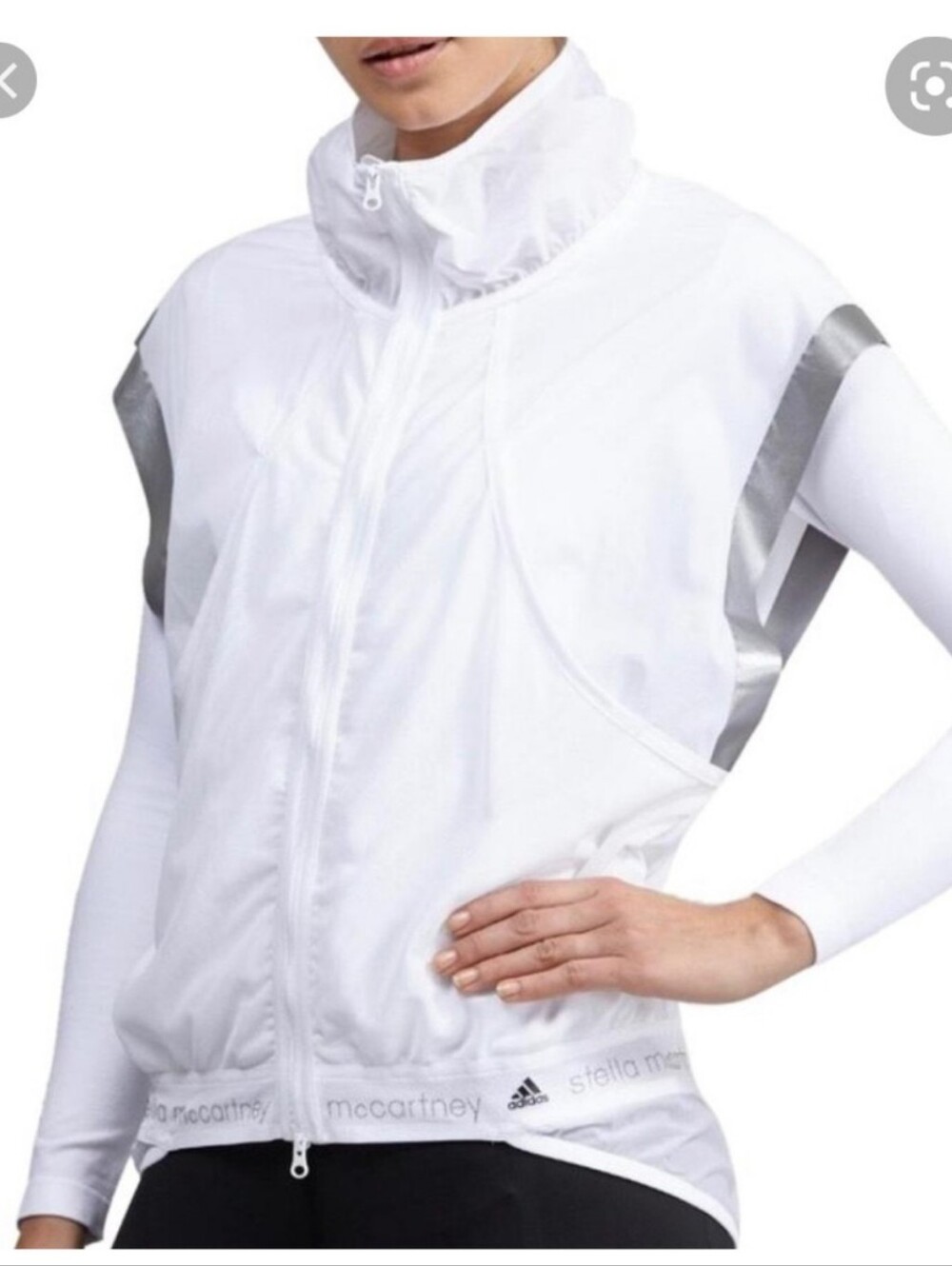 sleeveless adidas by Stella McCartney athletic vest, white, Small